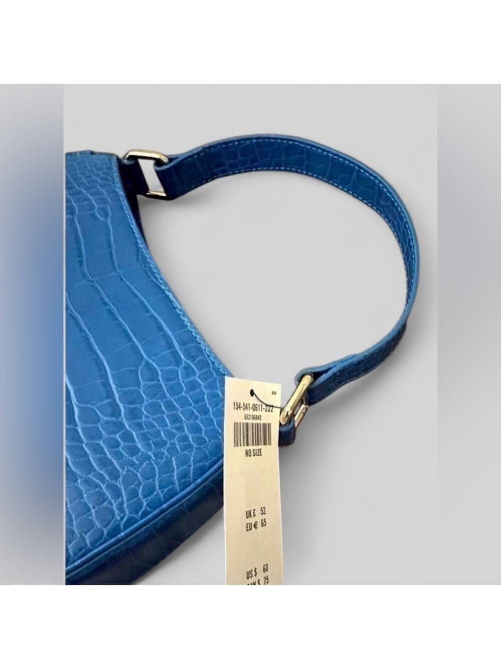 Abercrombie & Fitch-Croc-Embossed small Handbag-NEW-Blue - Picture 3 of 7